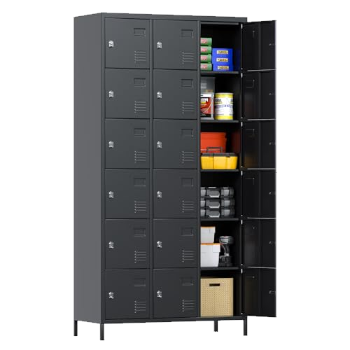SUPEER Metal Lockers for Employees with 18 Doors